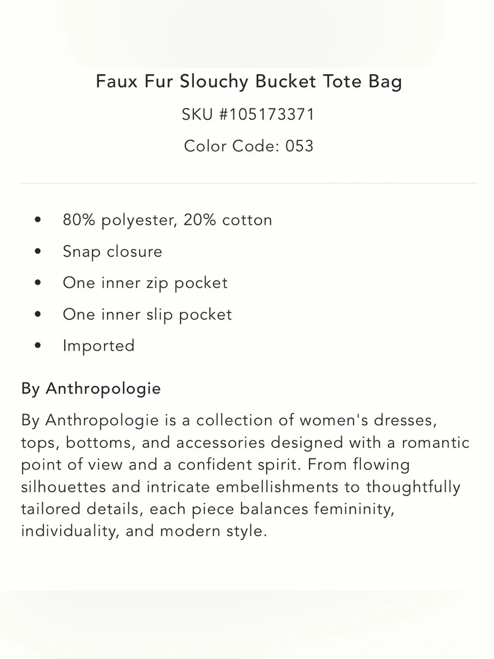 Anthropologie Faux Fur Slouchy Bucket Tote in Pink NWT